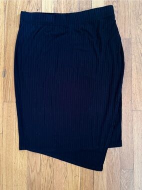 KILLSTAR Black Asymmetric ribbed midi Pencil Skirt NWT size xxl